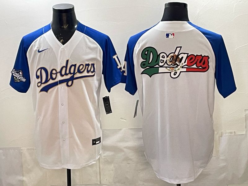 2026 Men Nike Los Angeles Dodgers Blank White blue Game MLB Jersey 006->los angeles dodgers->MLB Jersey
